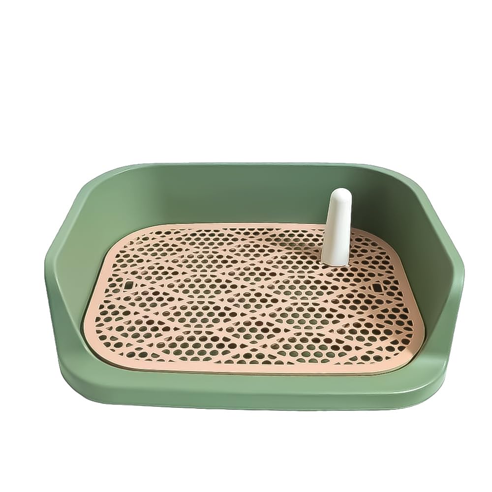 Bandeja de entrenamiento para mascotas, diseño de rejilla con borde elevado -60 x 50 vm (verde oscuro)