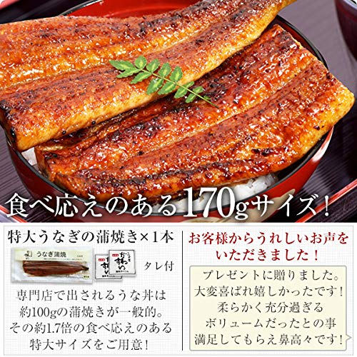 うなぎ屋かわすい 国産 うなぎ 蒲焼 特大サイズ 170g1本 肝吸い1食 の商品画像 2