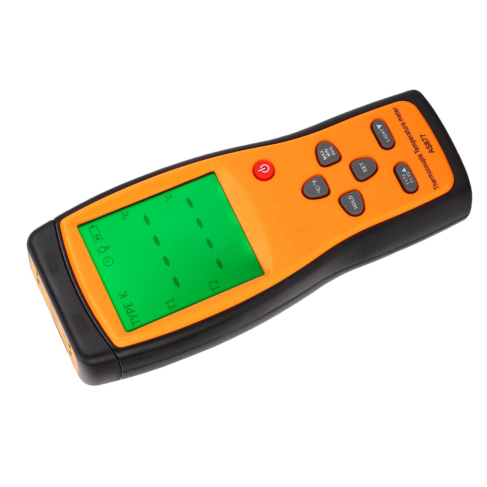 Bewinner Digitales Thermoelement-Thermometer K Typ 2 Kanäle, Temperaturmessgerät mit Zwei Eingängen und Touchscreen, -200 ℃ Bis 1372 ℃, Hochpräziser Tester für HVAC, Industrie, Labor, mit Silikon