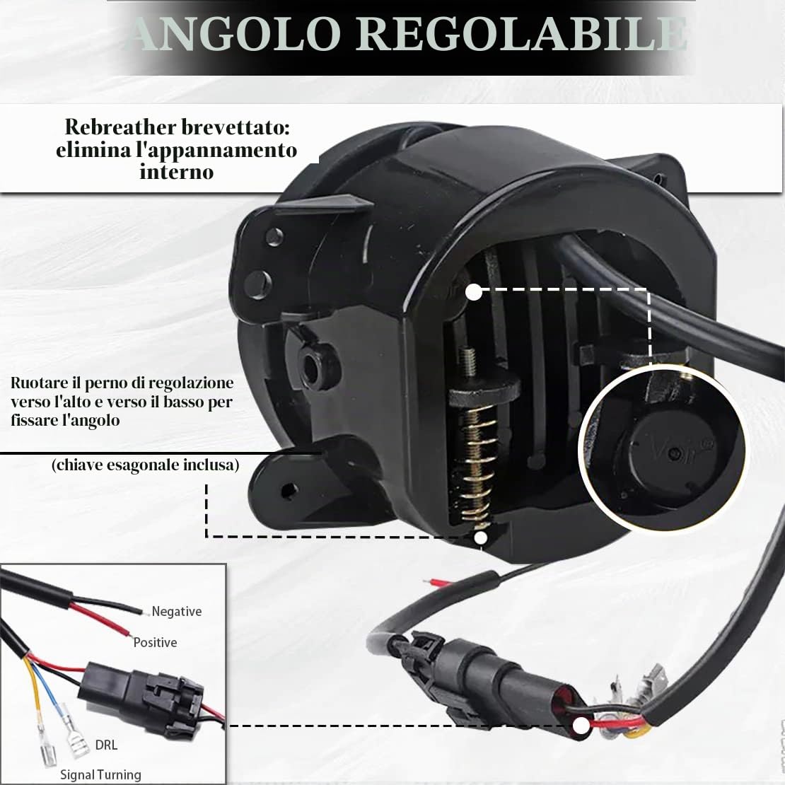 2PCS 10,2 cm rotondo nero 30 W LED fari paraurti anteriore con aureola DRL per Wrangler …