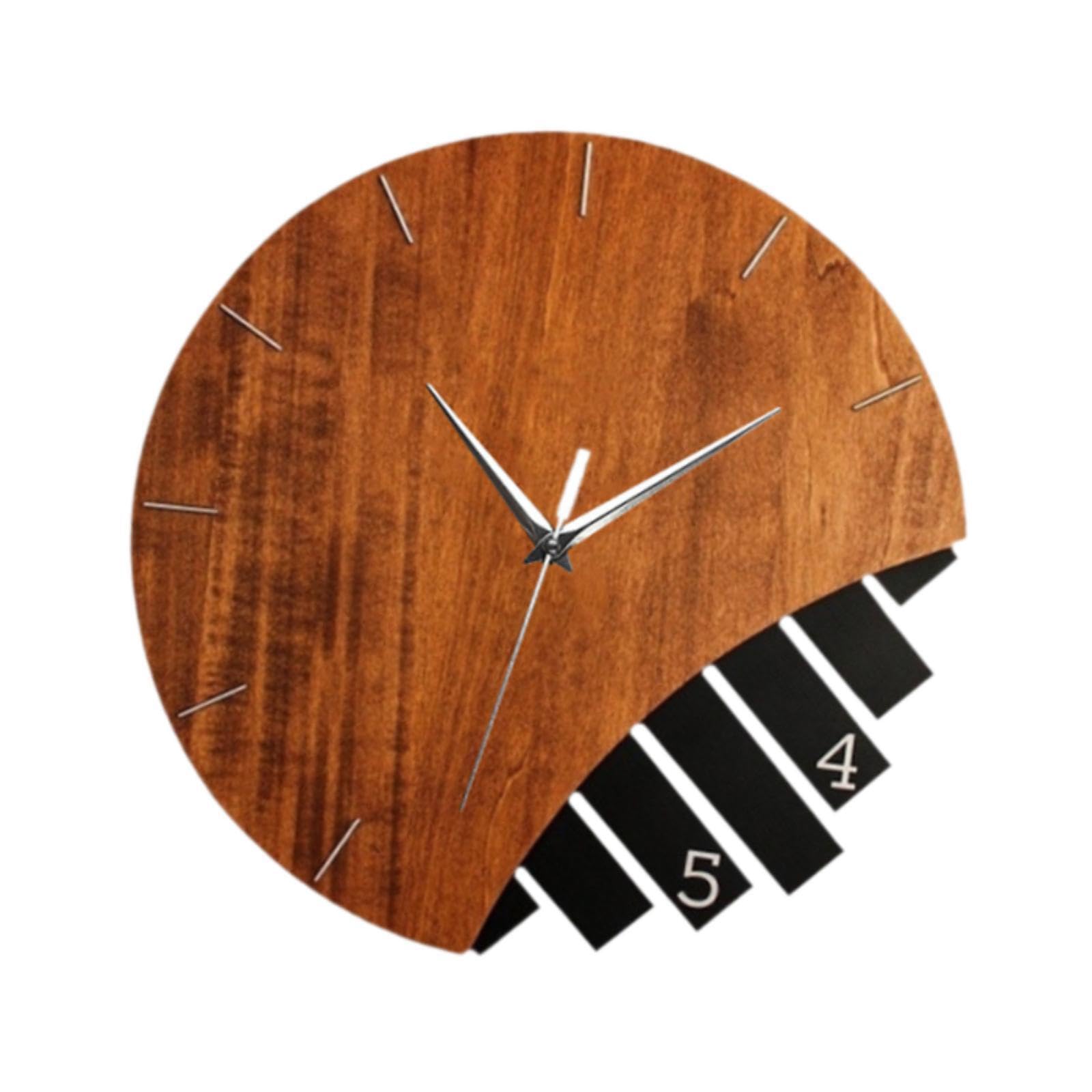 TWISAXC Rustic Wooden Wall Clock Silent Timepiece For Living Room Bedroom Or Classroom Classic And Work. Which Is Simple Study