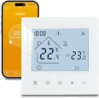 BEOK CONTROLS WiFi Okostermosztát Padlófűtéshez - Digitális Süllyesztett Fali Szabályozó, Alexa és Google Home Kompatibilis, 230V 1