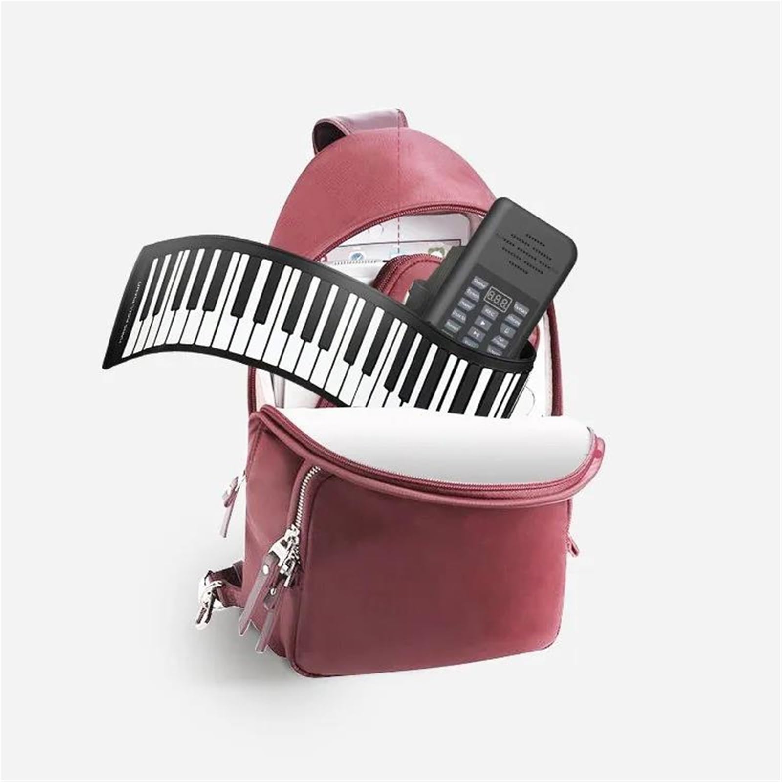 Pianino Elektroniczne 88 Klawiszy Profesjonalne Pianina Elektroniczne Przenośna Klawiatura Muzyczna Początkujący Elastyczny Silikon(UK)