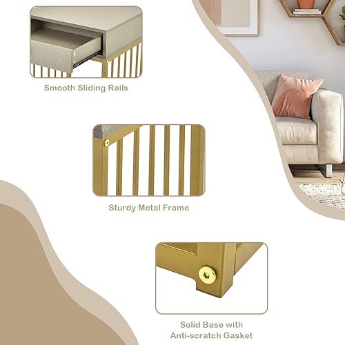 Miniatura 8 de Tangkula Juego de 2 mesas auxiliares anidadas, rectangulares modernas y apilables para sala de estar, mesa auxiliar 2 en 1 que ahorra espacio con