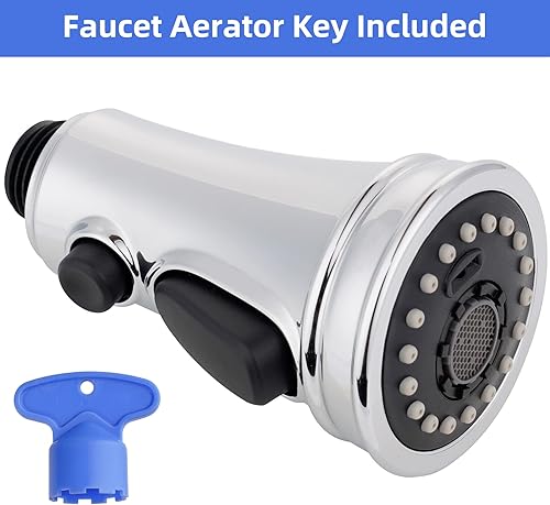 Miniatura 6 de iFealClear Cabezal de pulverización desplegable con 3 modos para grifo de fregadero de cocina, grifo de fregadero de cocina, cabezal de boquilla