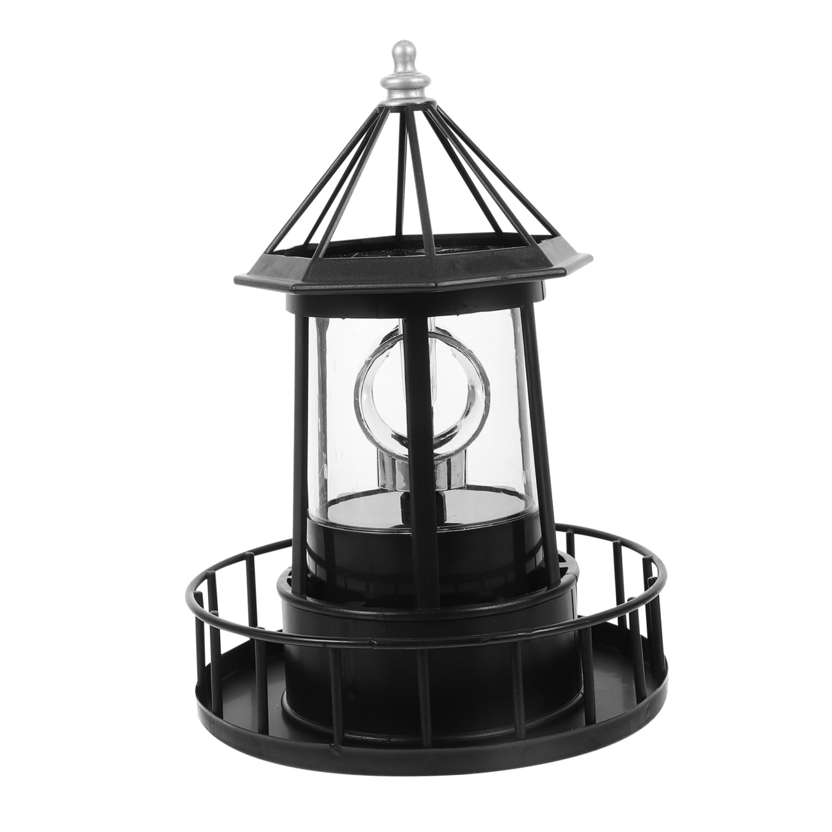 1 luz solar giratoria para faro de césped, lámpara LED para exteriores, faro con energía solar, decoración para exteriores, decoración LED, luz giratoria para girar Abs, faro náutico a prueba de agua