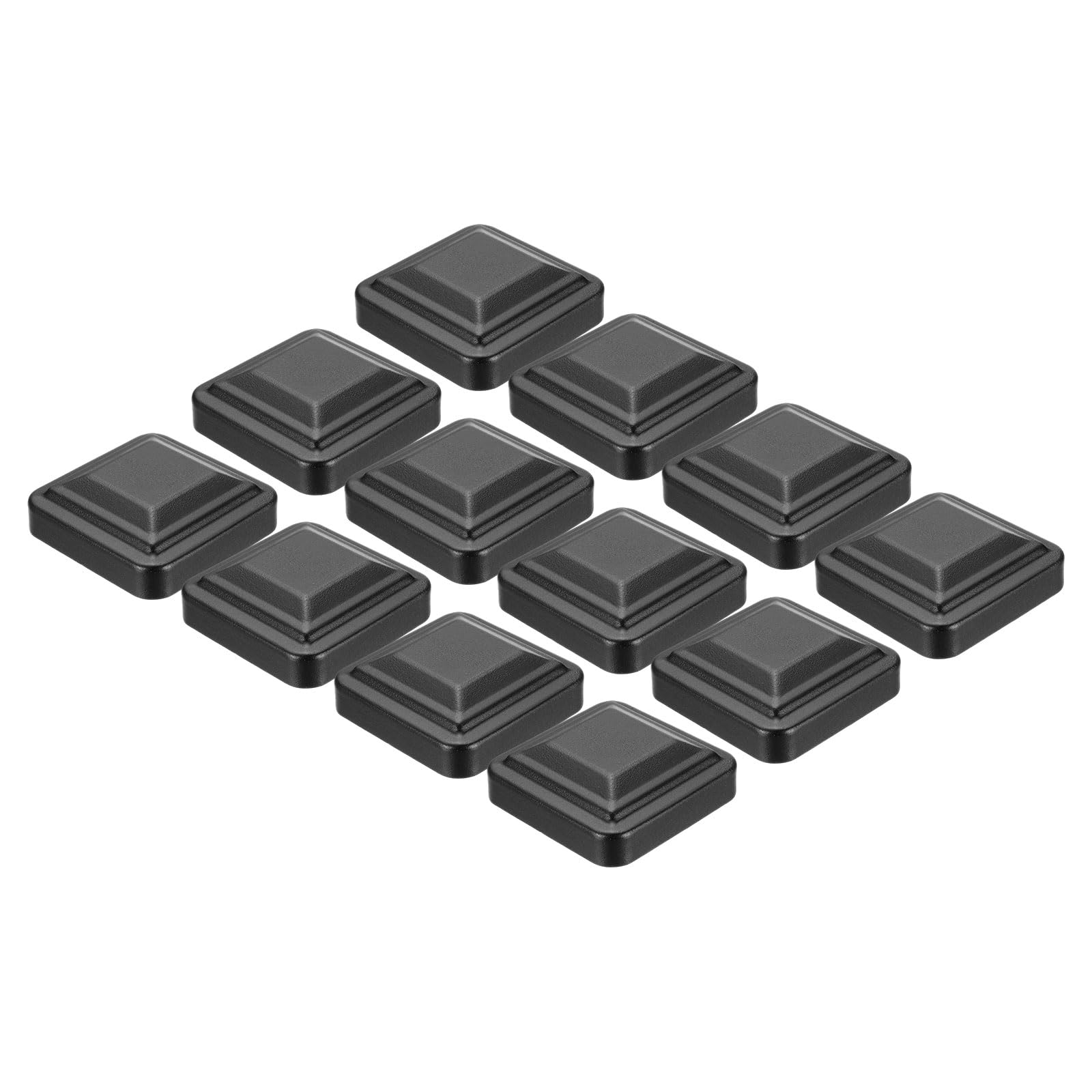 sourcing map 12Pcs Fence Post Caps, 2.8" x 2.8" Heavy Duty Aluminum Post Cap Square Cover Top Pressure Fit for Metal Wood Fence Deck Mailbox Patio, Black