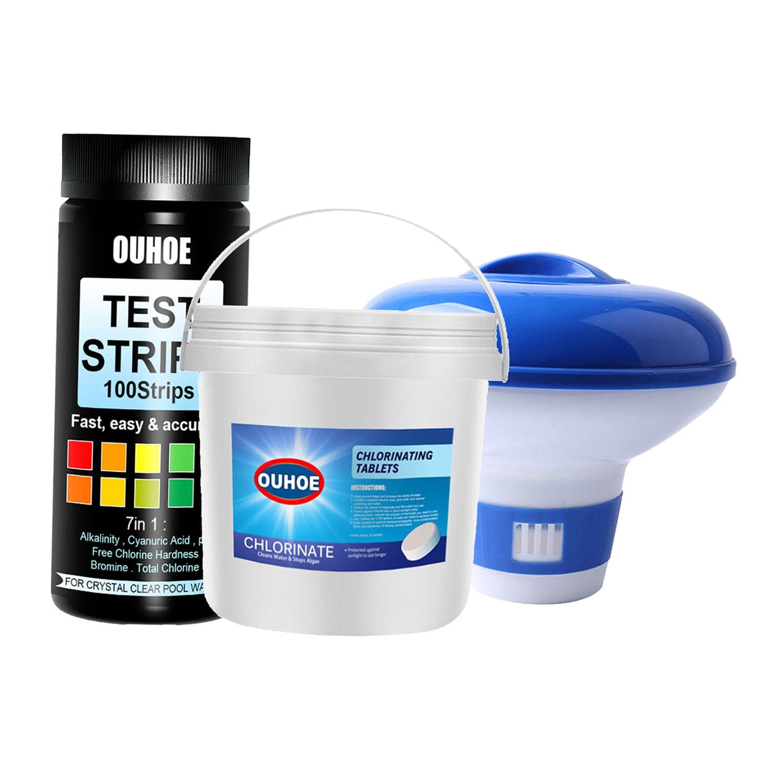 Chlorine Dispenser Chlorine Tablets with Test Strips for Swimming Pool Ponds | Pool Chemicals & Clarifiers | Pool Chemicals & Testing | Pools & Spas | Yard, Garden & Outdoor Living-image-17