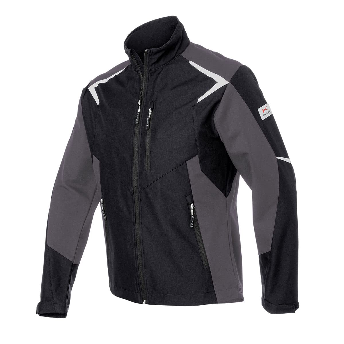 KÜBLER BODYFORCE kurtka softshell – wiatroszczelna i wodoodporna kurtka robocza z elementami stretchowymi, czarny/antracytowy, 3XL
