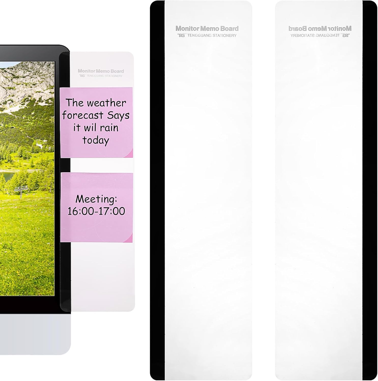 Qianyu 2 Pcs Monitor Memo Board Transparent Computer Sticky Note Holder Multifunction Creative Monitor Side Panel Acrylic Desktop Message Boards for Home Office Both Sides Qianyu 2 Pcs Monitor Memo Board Transparent Computer Sticky Note Holder Multifunction Creative Monitor Side Panel Acrylic Desktop Message Boards for Home Office Both Sides