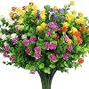 10 Bundles Artificial Flowers Outdoor Gypsophila Babys Breath Fake Flowers UV Resistant Faux Plastic Greenery Shrubs Hanging Plants for Home Wedding Garden Porch Window Box Decoration