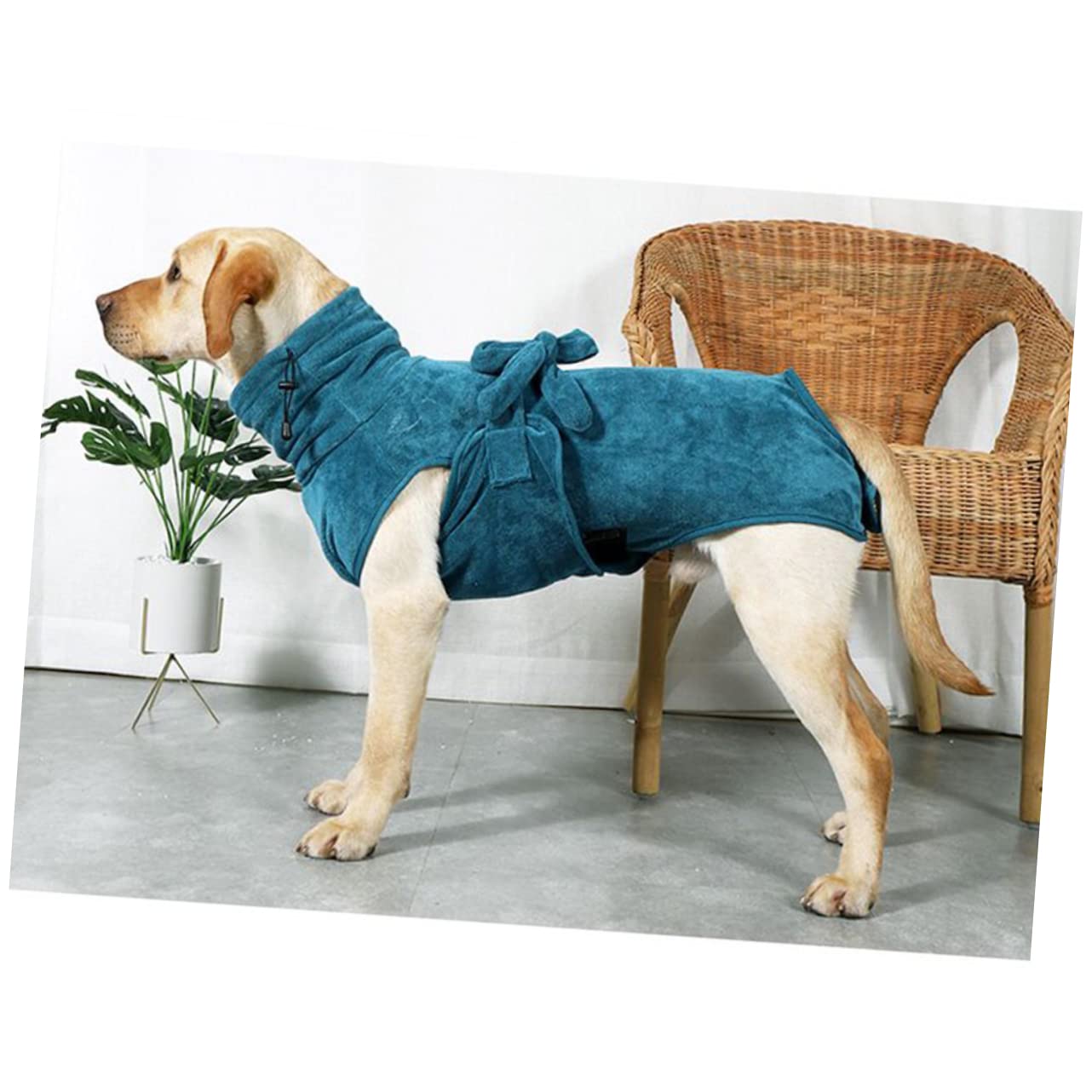 Hohopeti Peignoir pour Chien Absorbant Et Réglable Robe De Bain Sèche Rapidement pour Chiens Et Chiots