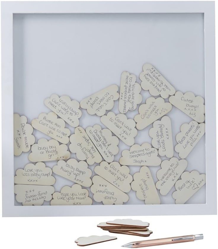 Ginger Ray Cloud Drop Top Frame Baby Themed Guest Book - Hello World, 0.1" x 0.1"