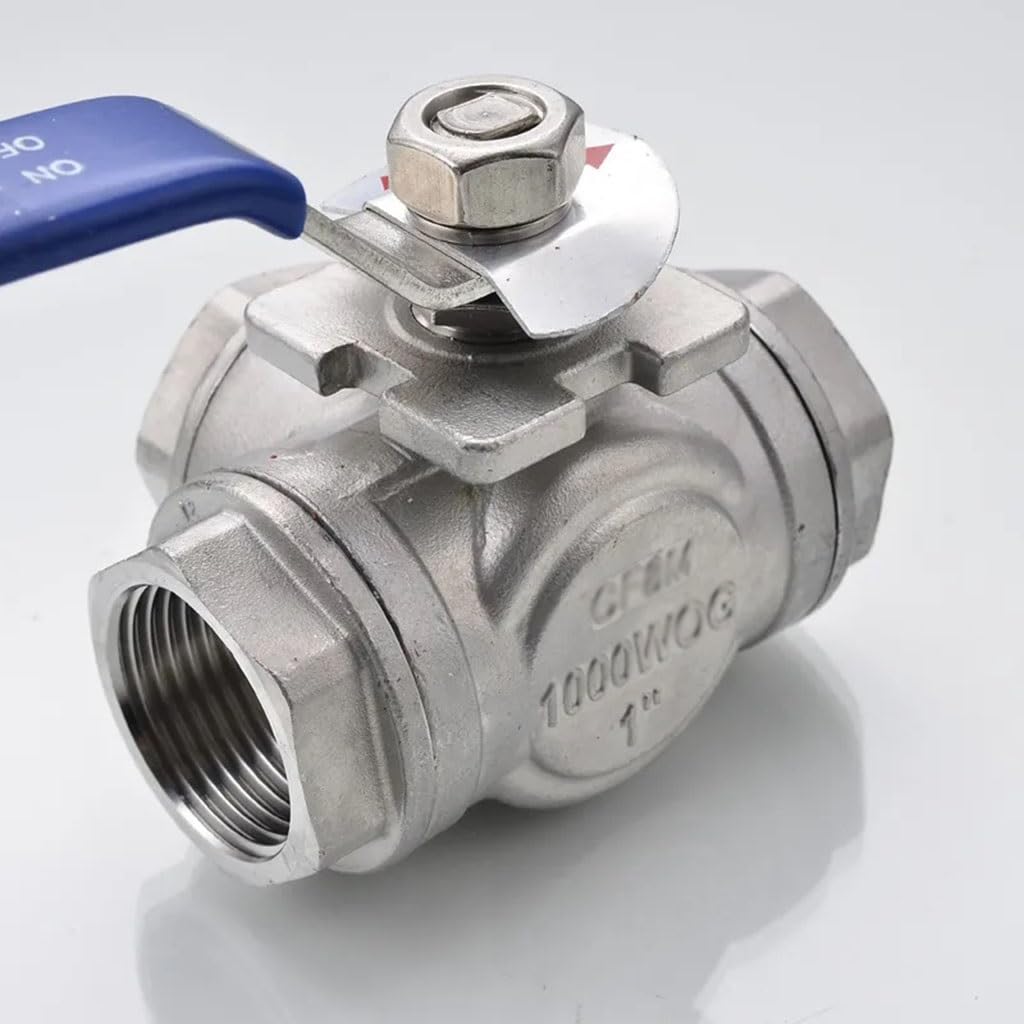valvola a sfera, valvola a sfera in acciaio inox, Valvola a sfera in acciaio inossidabile da 1 pezzo, valvola a sfera a 3 vie con porta T/L femmina BSP da 1/4" 3/8" 1/2" 1" Adattatore connettore for a