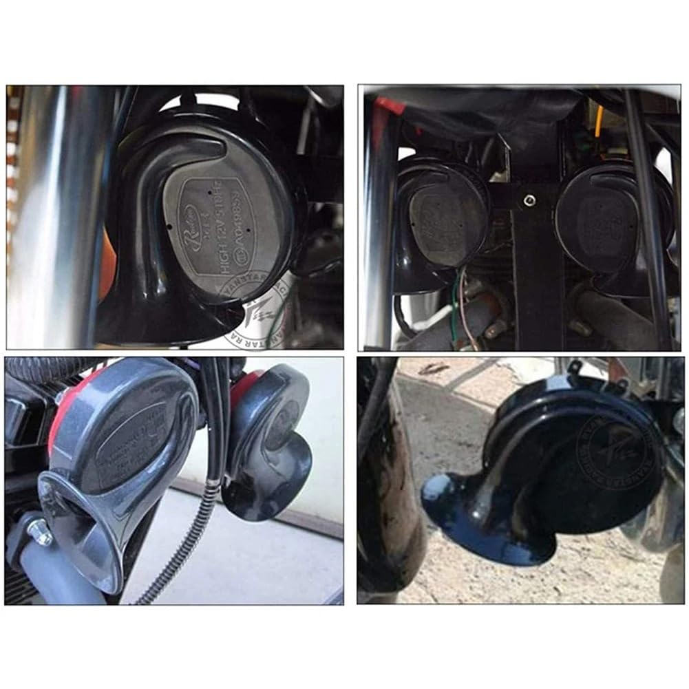 Bocina Coche 2 uds 12V bocina de Coche 300DB Impermeable Altavoz automotriz Universal bocinas de Tren Motocicleta camión Barco Claxon Coche(Silver)
