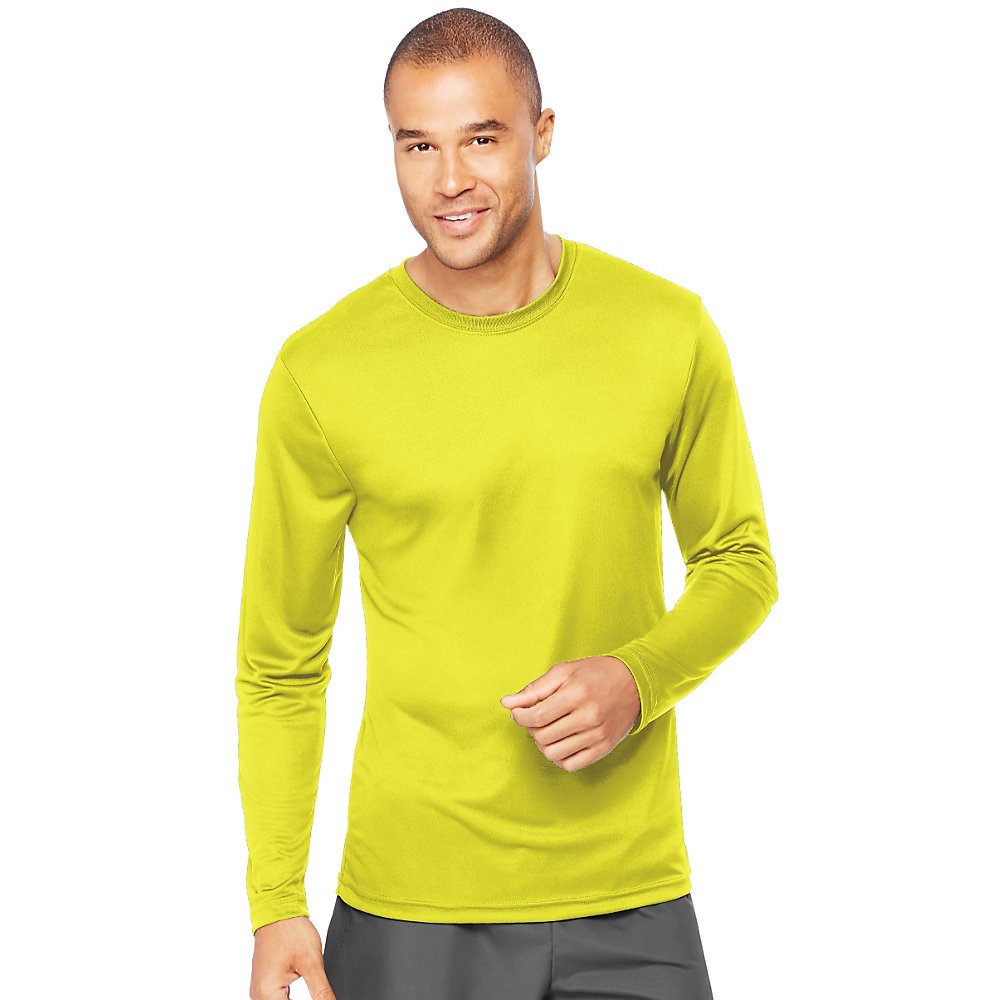 Hanes Sport Lot de 2 t-Shirts à Manches Longues pour Homme, Cool DRI, évacuation de l'humidité, t-Shirts performants, Lot de 2