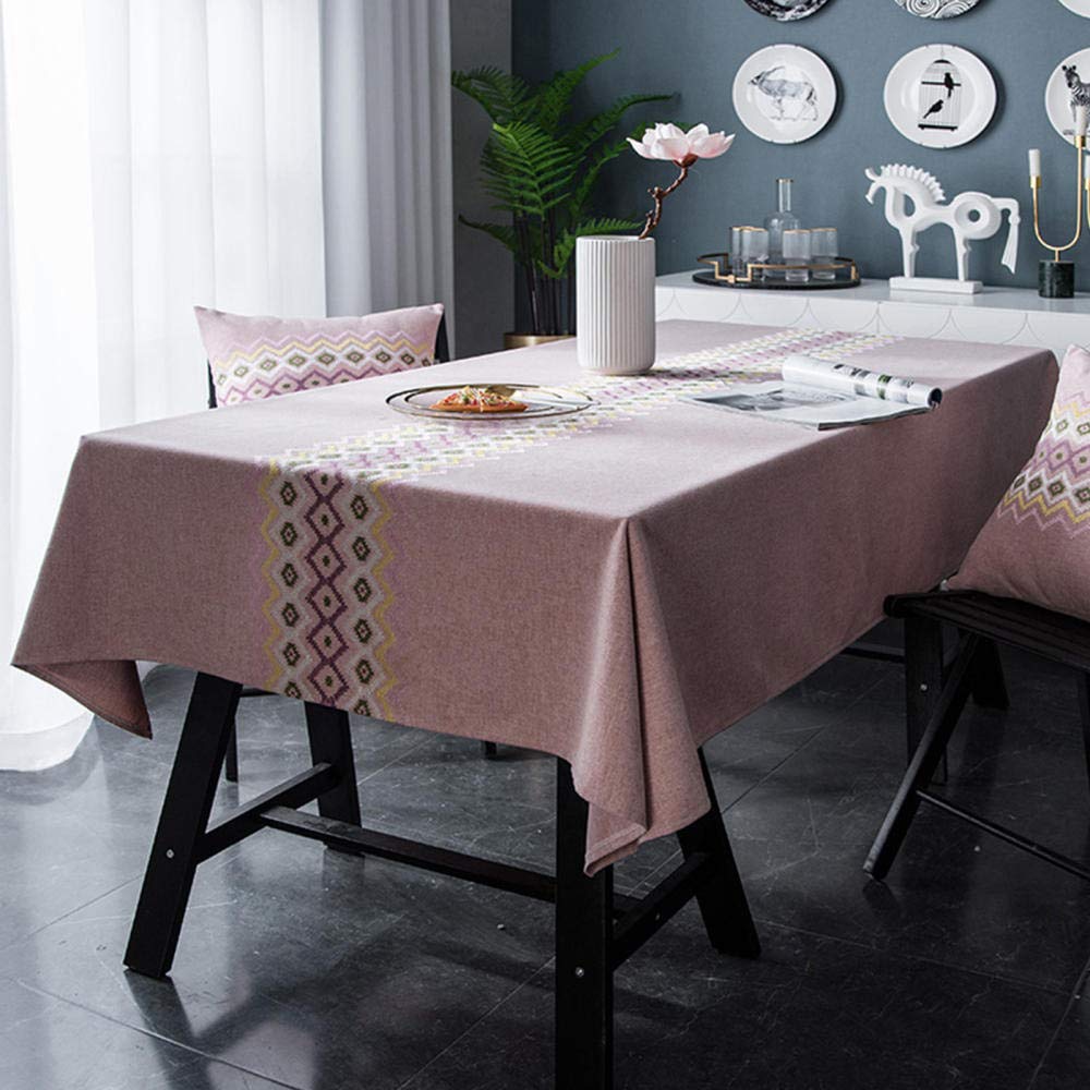 QIANC Tablecloth Rectangle Table Cloths Washable Cotton Linen Table Cover Dust-Proof Washable & Reusable Tablecloths,for Kitchen Dining Table Covers Party Tabletop