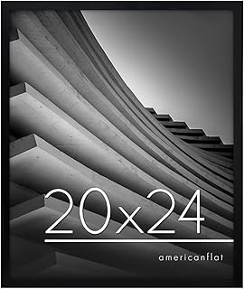 Americanflat 20x24 Poster Frame in Black - Thin Border Photo Frame with Polished Plexiglass - Horizontal and Vertical Formats for Wall