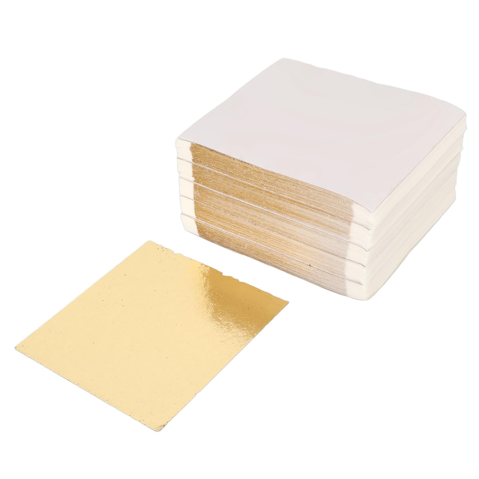 Gold Leaf Sheets 500 Pieces, Imitation Gold Leaf for Arts, Crafts Gold Foil Paper Material Not Easy to Fade, Always Shiny 3.7x3.3in