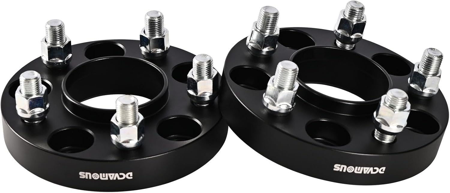 4pc Forged 5x115 Hubcentric Wheel Spacers 1 Inch M12x1.5 Studs 70.3 Bore