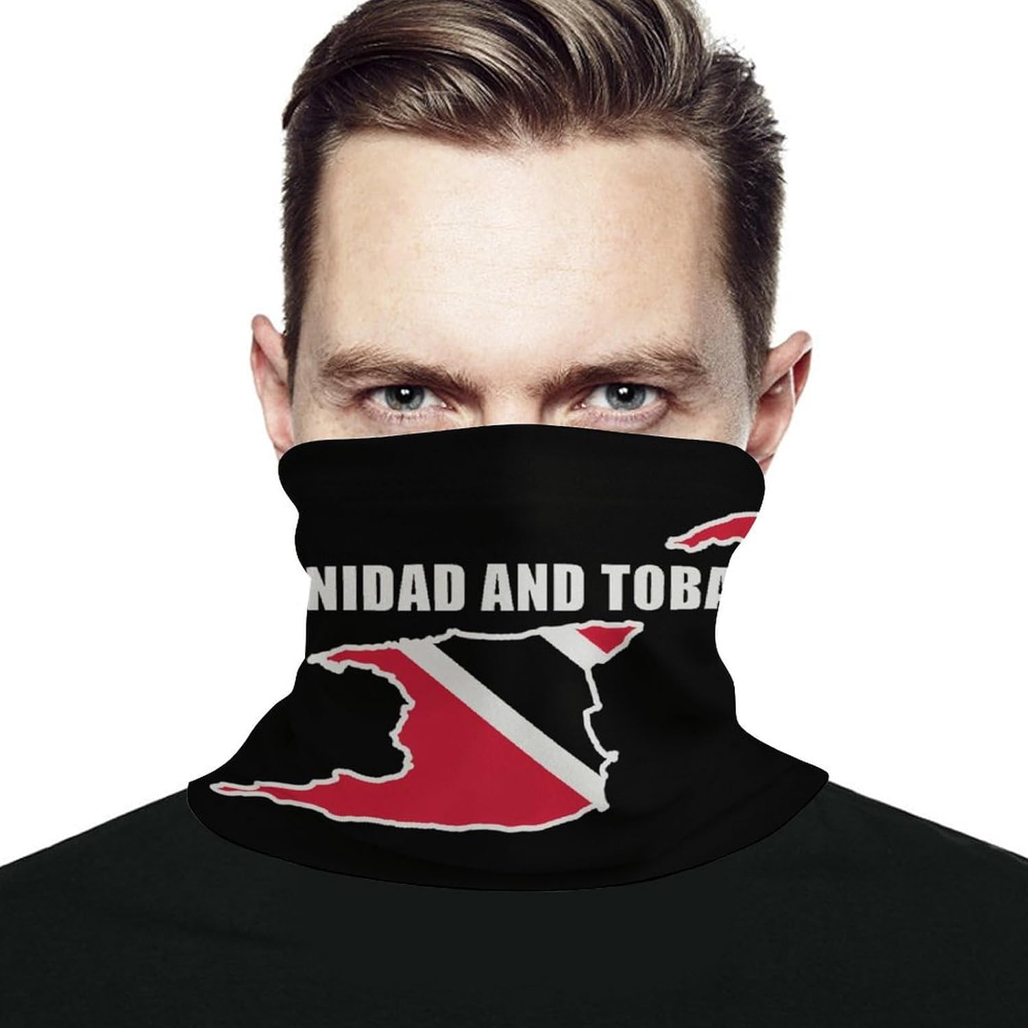 Trinidad And Tobago Flag Map Unisex Neck Gaiter Face Scarf Cover Sun Hoods for Outdoor Hiking Skiing