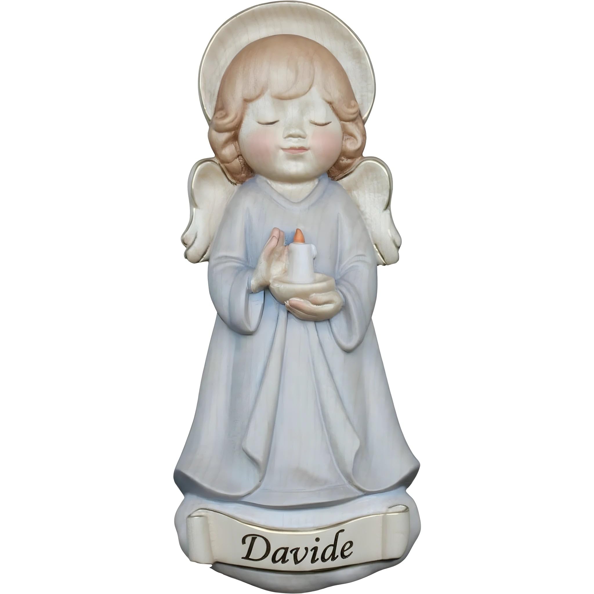 Dolfi Guardian Angel with Name 11 cm | Hand Painted in Val Gardena | Religious Item