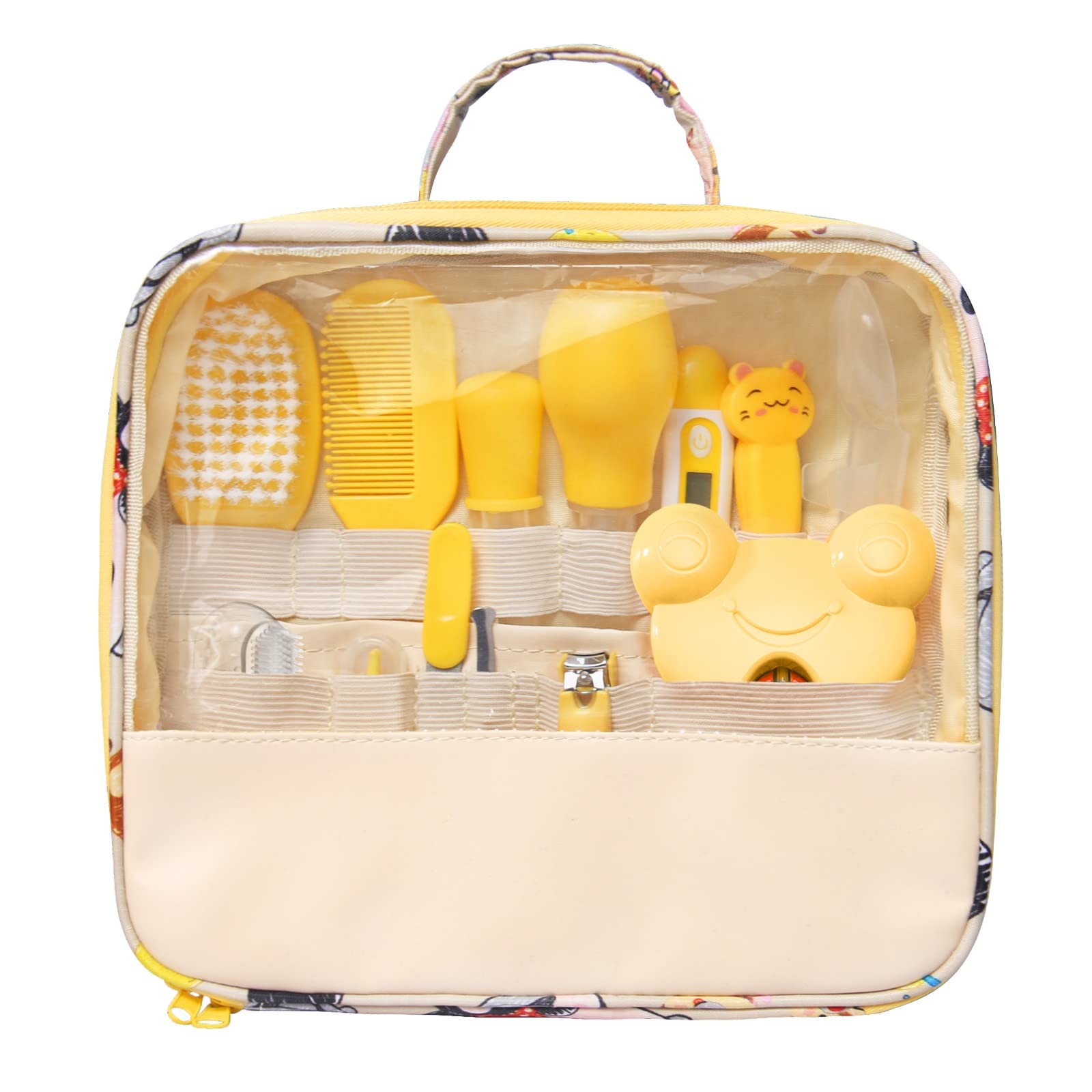 Kit de Soin Bébé 13pcs, BelonLink Trousse complète de soin pour bébé, Toilettage de Soin Quotidien Portable Kit Toilette Bébé Naissance Thermomètre de Bain, Coupe-ongles, Ciseaux, Peigne pour Bébé