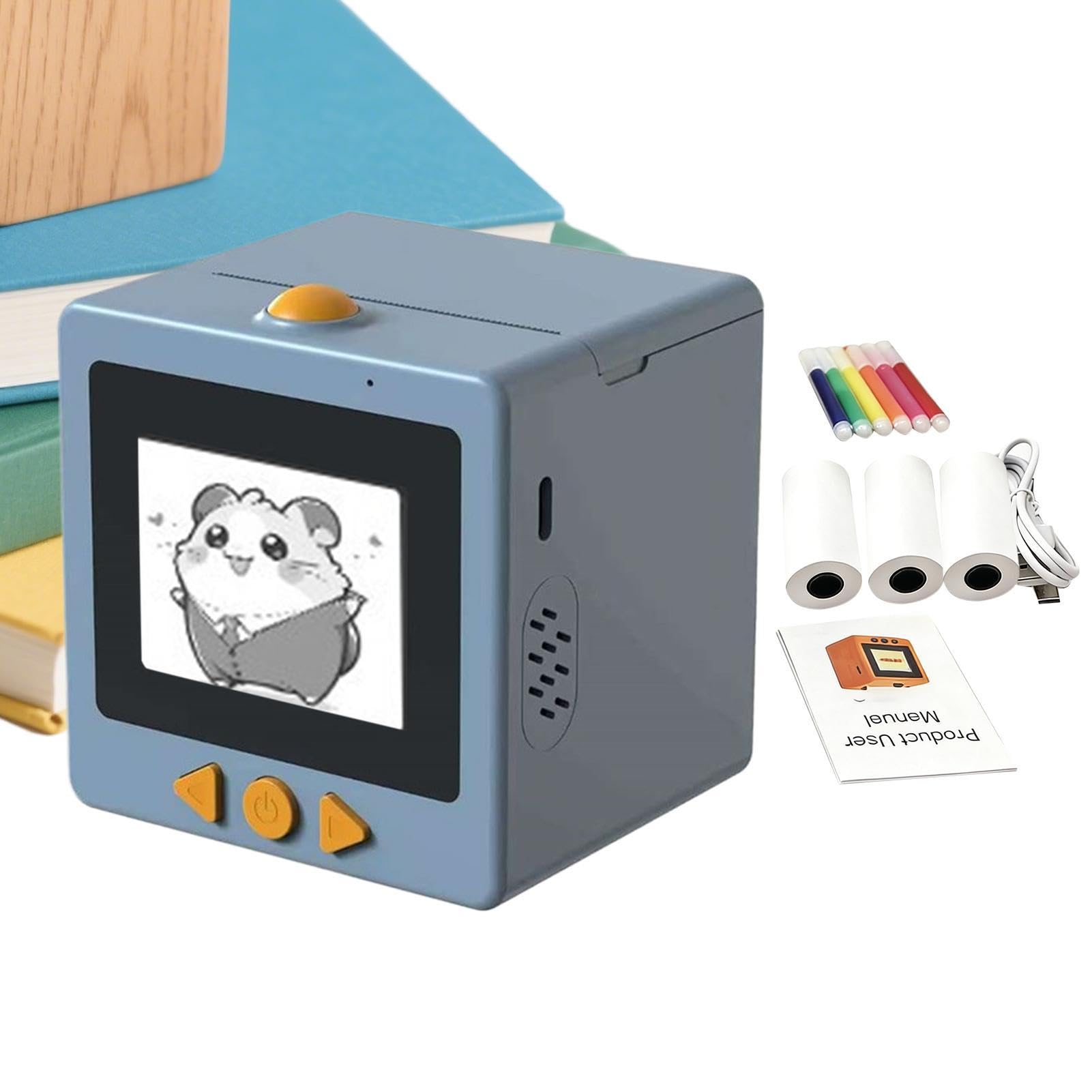 Stampante - 8x7x8 Dimensioni 1300mAh Batteria (1 Kit) Adesivo Termico | Portatile Wireless AI Voice Activated Dispositivo di Stampa Inkless | Ufficio Scuola Organizzazione Scrivania Studio