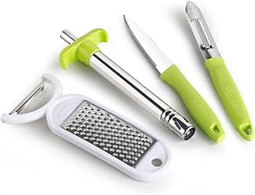 Ganesh 4 in 1 Combo Pack Included 1 Grater|1 Peeler - 1 Knife - 1 Gas Lighter|Multicolor - Plastic