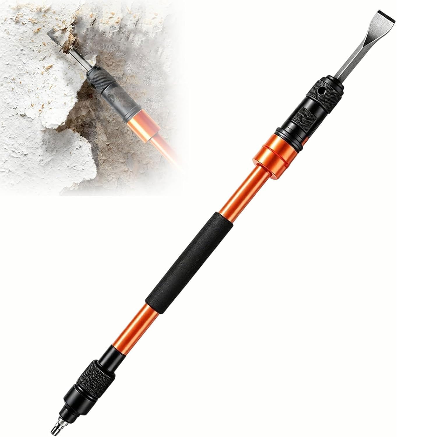 Yxzyfpp Size_name Pneumatic Chipping Hammer,Industrial Pneumatic Scaling Hammer,2200Bpm Long Flat Chisels Air Pneumatic Hammer Chisel For Concrete And Tile,Paint,Construction Chiseling ( 110Cm)