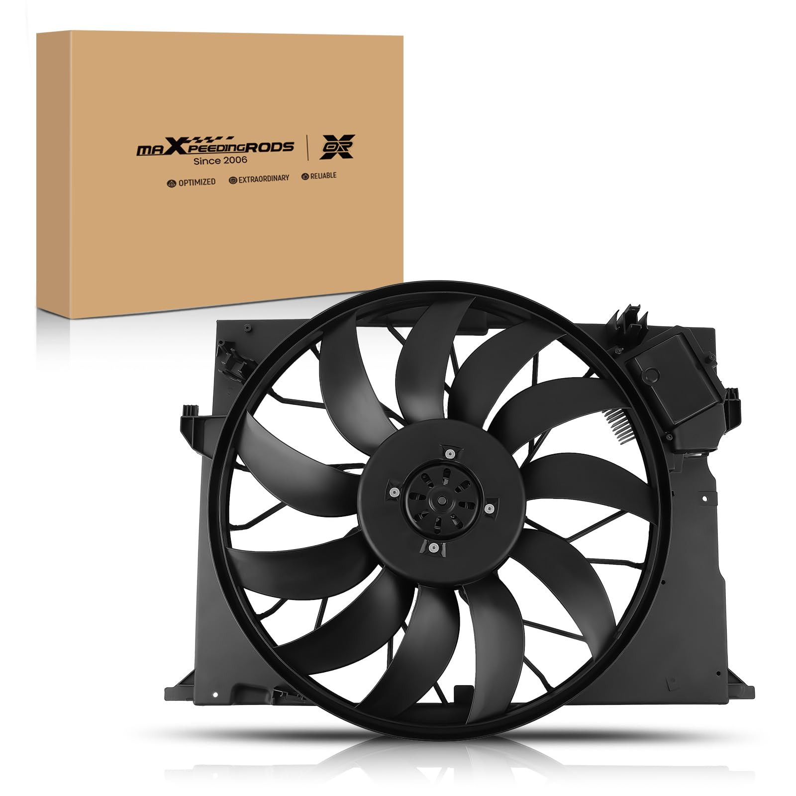 maXpeedingrods Engine Radiator Cooling Fan Assembly for Mercedes-Benz CL550 2011-2014, CL600 2007-2014, CL63 CL65 2008-2014, E320 E63 S350 S550 S600 S63 S65 Replacement 2115000493 A2115001893