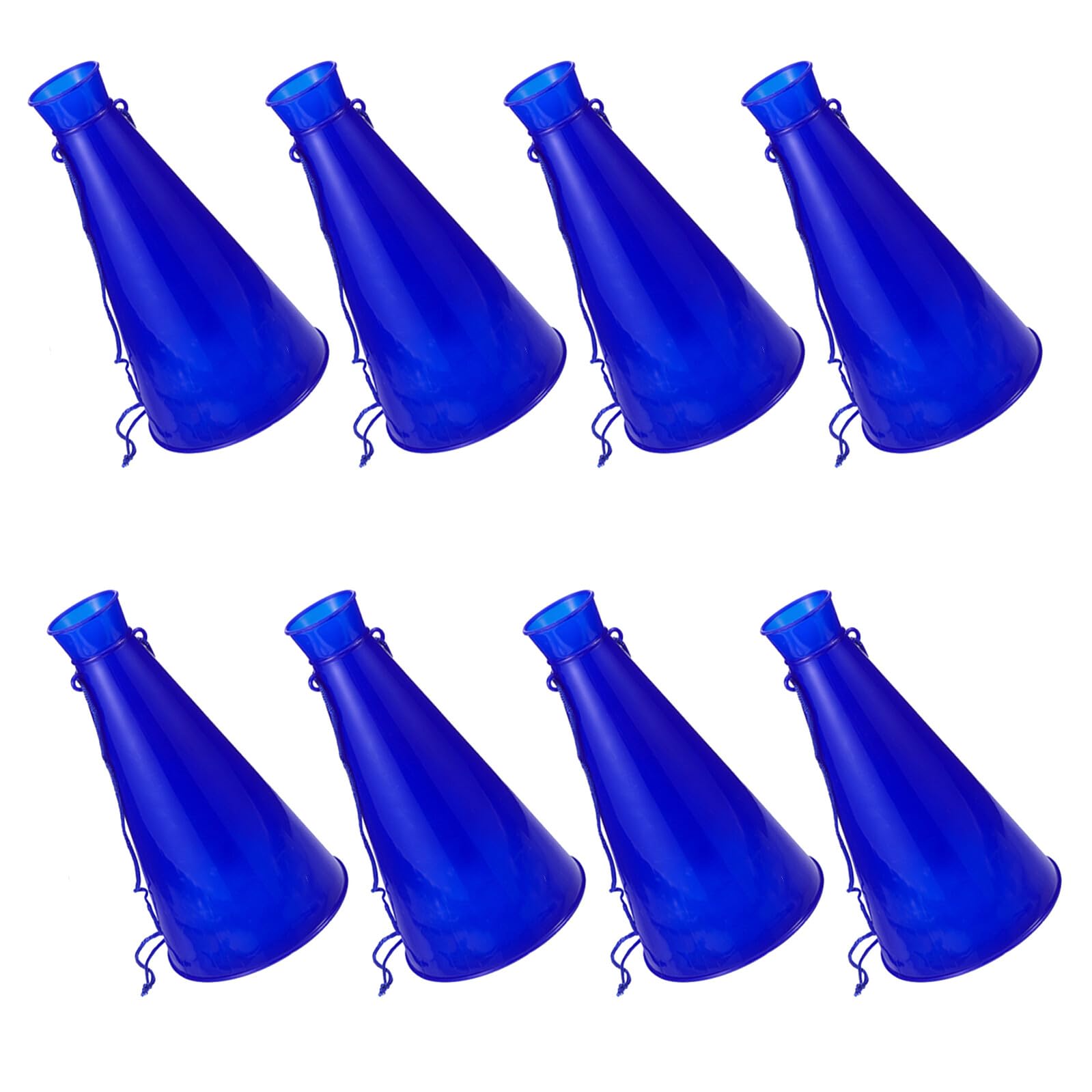 8 Pezzi Trombette da Stadio in Plastica Blu Corni Portatili per Feste Sportive e Partite di Calcio Megafoni Leggeri e Resistenti per Tifo Continuo e Suono Potente agli Eventi