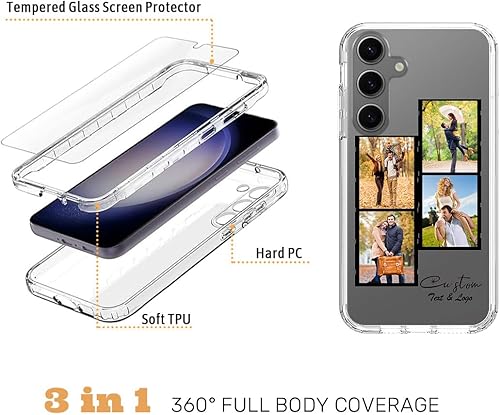 Vista 174 de Funda transparente 3 en 1 diseñada para teléfono Galaxy S21, Plus/Ultra/FE 5G Samsung, capas protectoras híbridas [protector de pantalla] Borrar 05