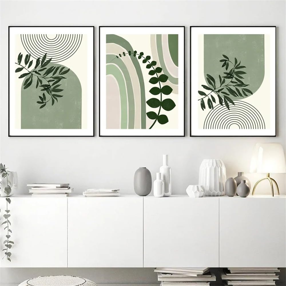 WUHBCZ Art Pictures-Abstract Plant Geometric Boho Posters Prints Canvas Painting Wall Art Pictures Nordic Pictures for Living Kitchen Room Home Decoration-50 * 70cm/3PCS (No Frame)