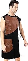 Vista 5 de Pexlaxy Chalecos medievales sin mangas para hombre, disfraz renacentista victoriano, chalecos Marrón
