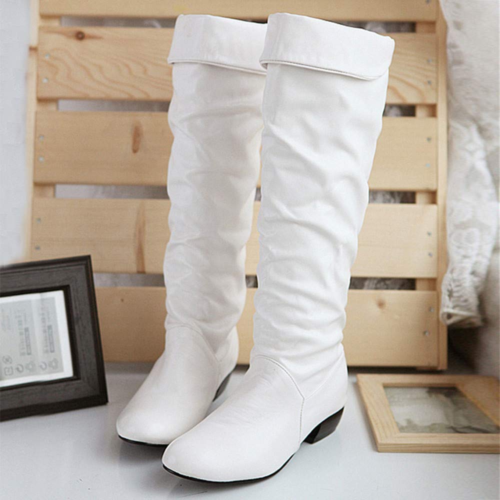 Botas negras de tacón alto para mujer, botas altas de invierno, botas altas planas, botas altas para mujer, zapatos negros para mujer, ancho G