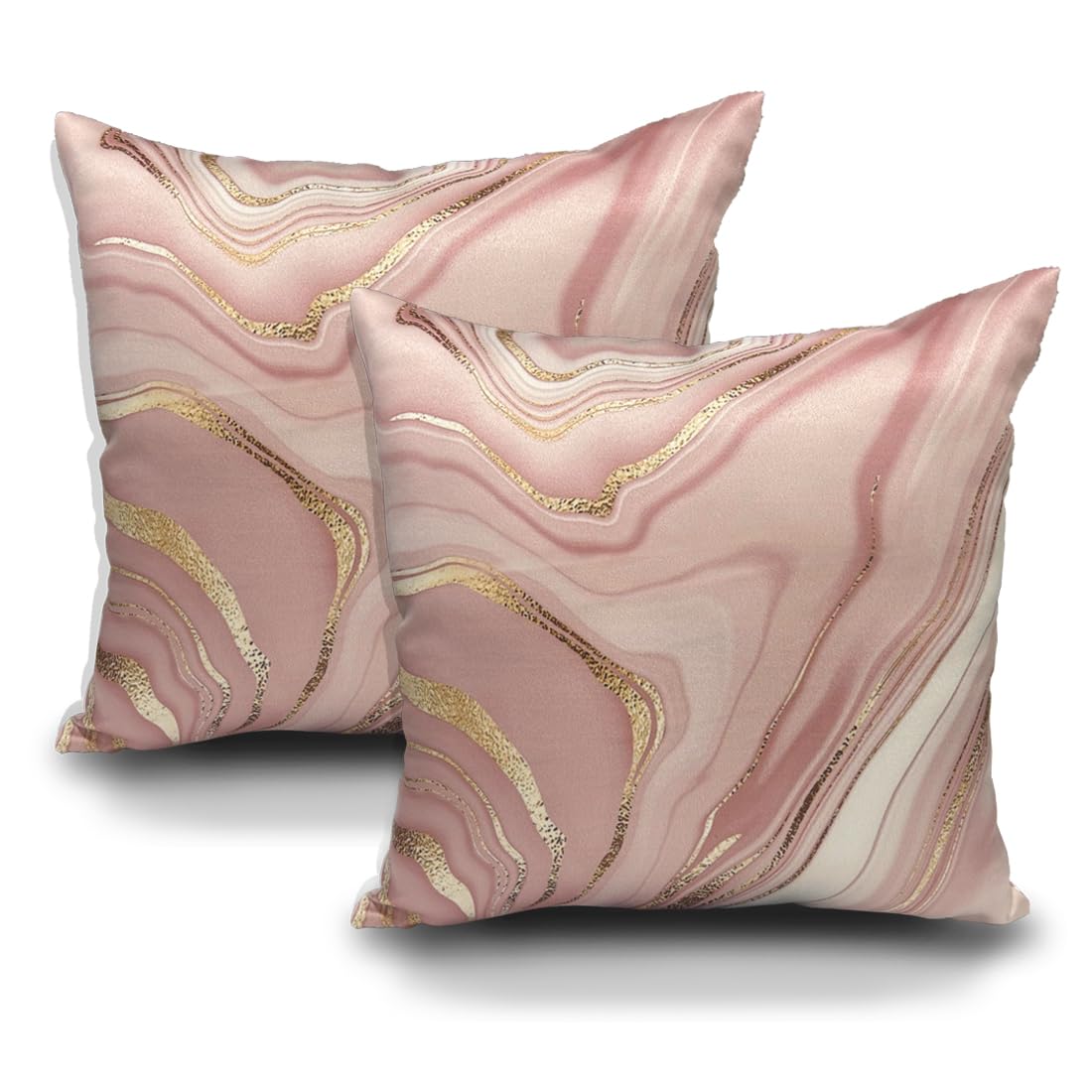 Furnishya Marble Print Cushion Cover 16 inch x 16 inch with Invisible Zipper - Premium Stitched Sofa Cushion Cover Set of 2-image-15