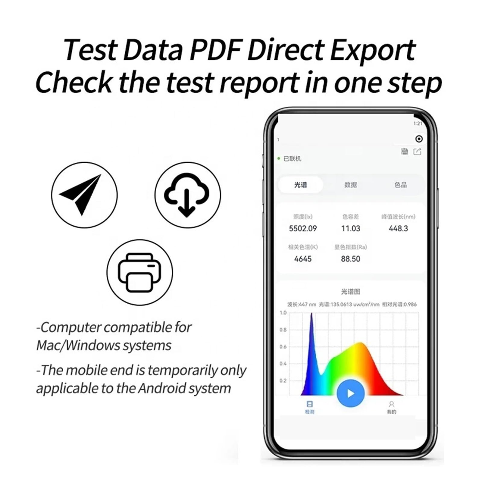 Espectrofotómetro, Espectrómetro Óptico De Luz LED HP320 Mano Para Medir La Iluminación Y Temperatura Color