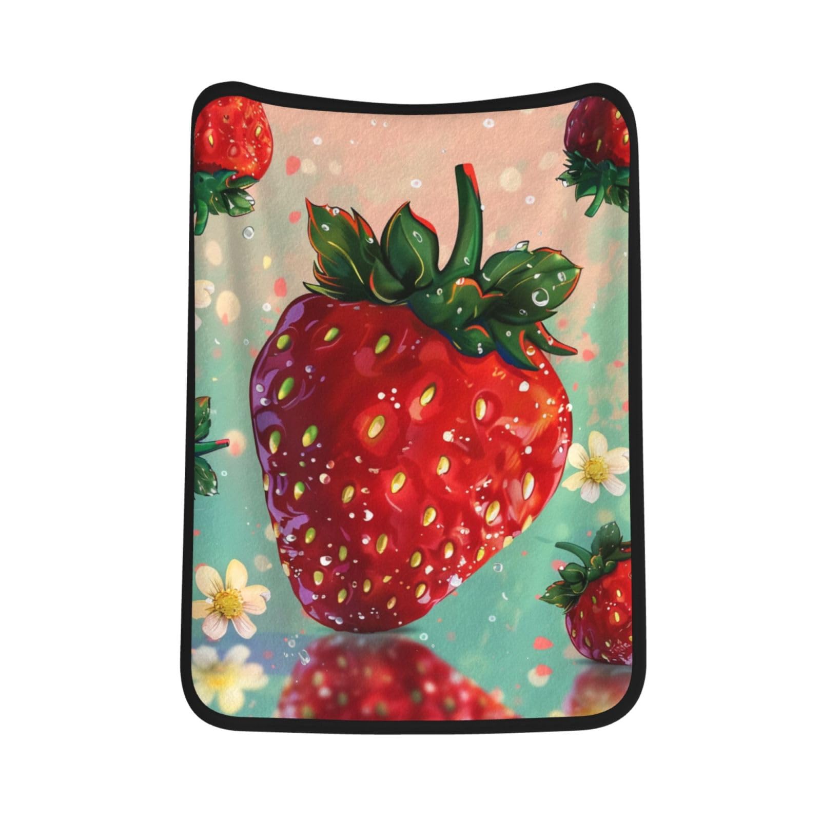 Couverture en flanelle fraise plaid chaud canapé décoration