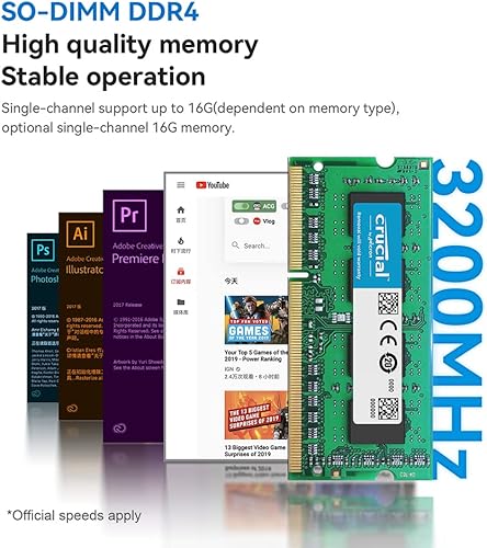 Miniatura 6 de Beelink Mini PC, Mini S12 Mini computadora 12ª generación Quad-Core N100, computadoras de escritorio 16G DDR4 RAM 500G SSD, PC pequeña 4K UHD Dual