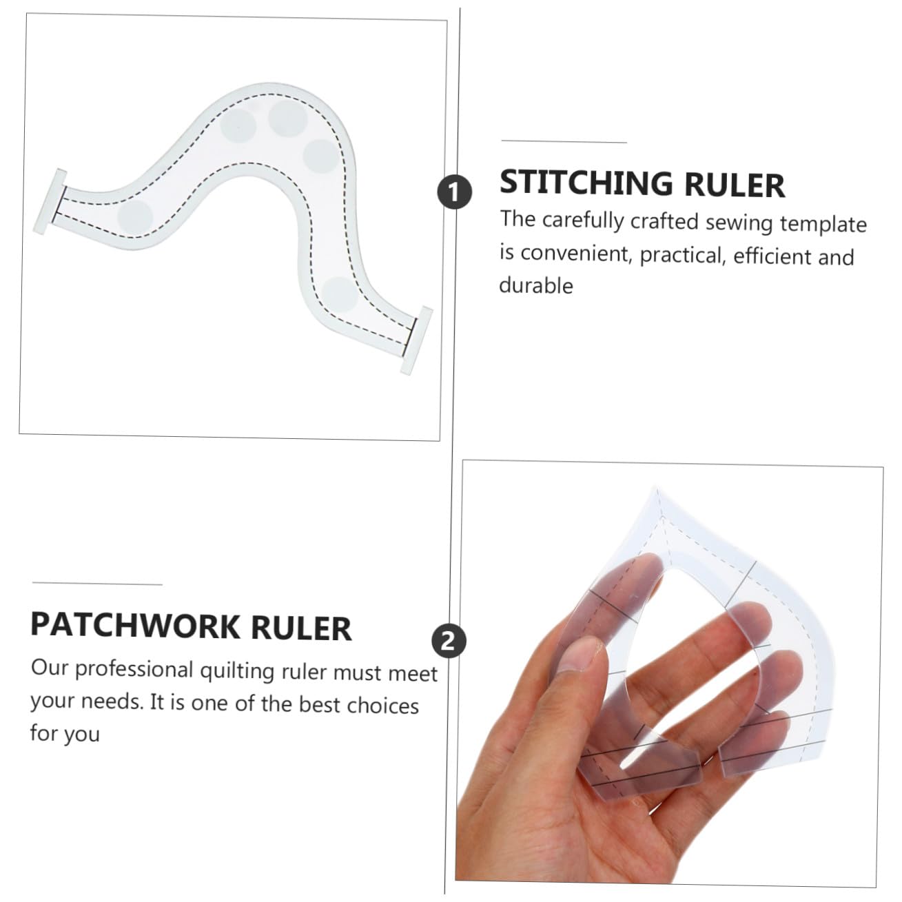 Plantillas de Acolchado y Patchwork de Acrílico, 9 Piezas | Regla de Costura Acrílica, Reglas Curvas Forma Especial, Herramienta de Costura Práctica
