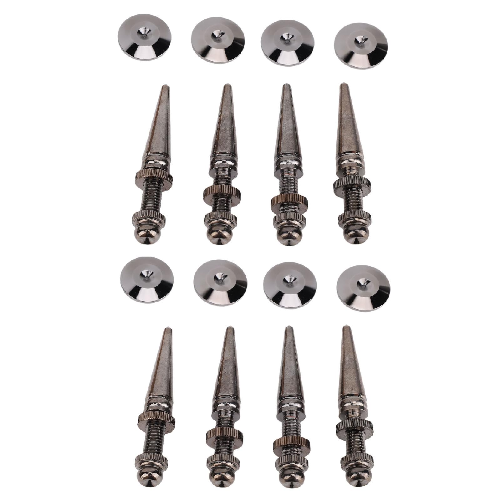 Bewinner Punte Isolanti per Altoparlanti in Rame, Confezione da 8 con Cuscinetti di Base, Supporto per Punte per Altoparlanti Ad Altezza Regolabile per Amplificatori, Subwoofer, Giradischi, Lettori