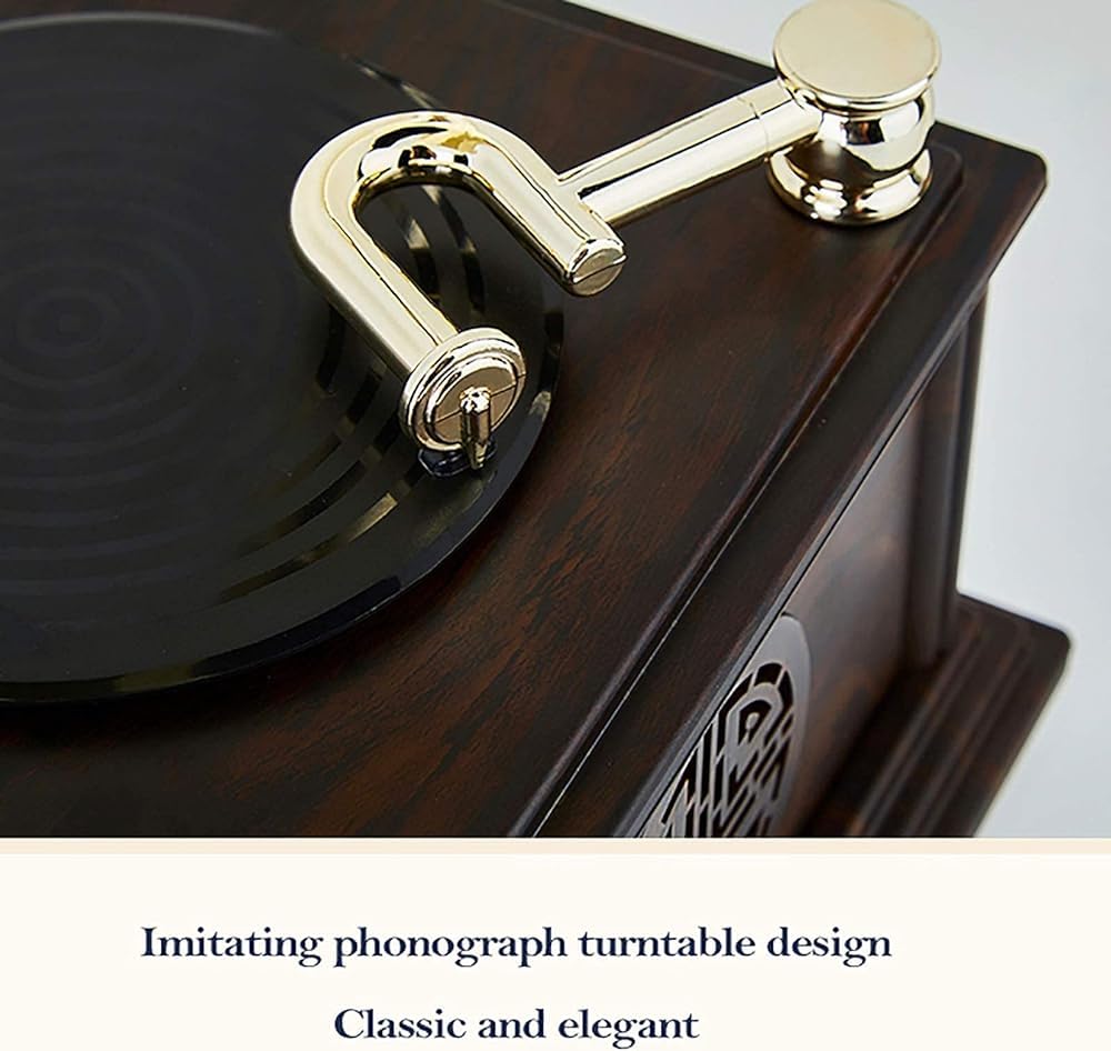 Giradischi Bluetooth con altoparlanti stereo integrati, fonografo portatile in vinile con trasmissione a cinghia a 3 velocità