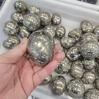 Home 1pc Natural Pyrite geode Egg Golden Iron Specimens Crystals and Stones Geode Gifts Stone Mineral Specimen (Size : 550-600g)