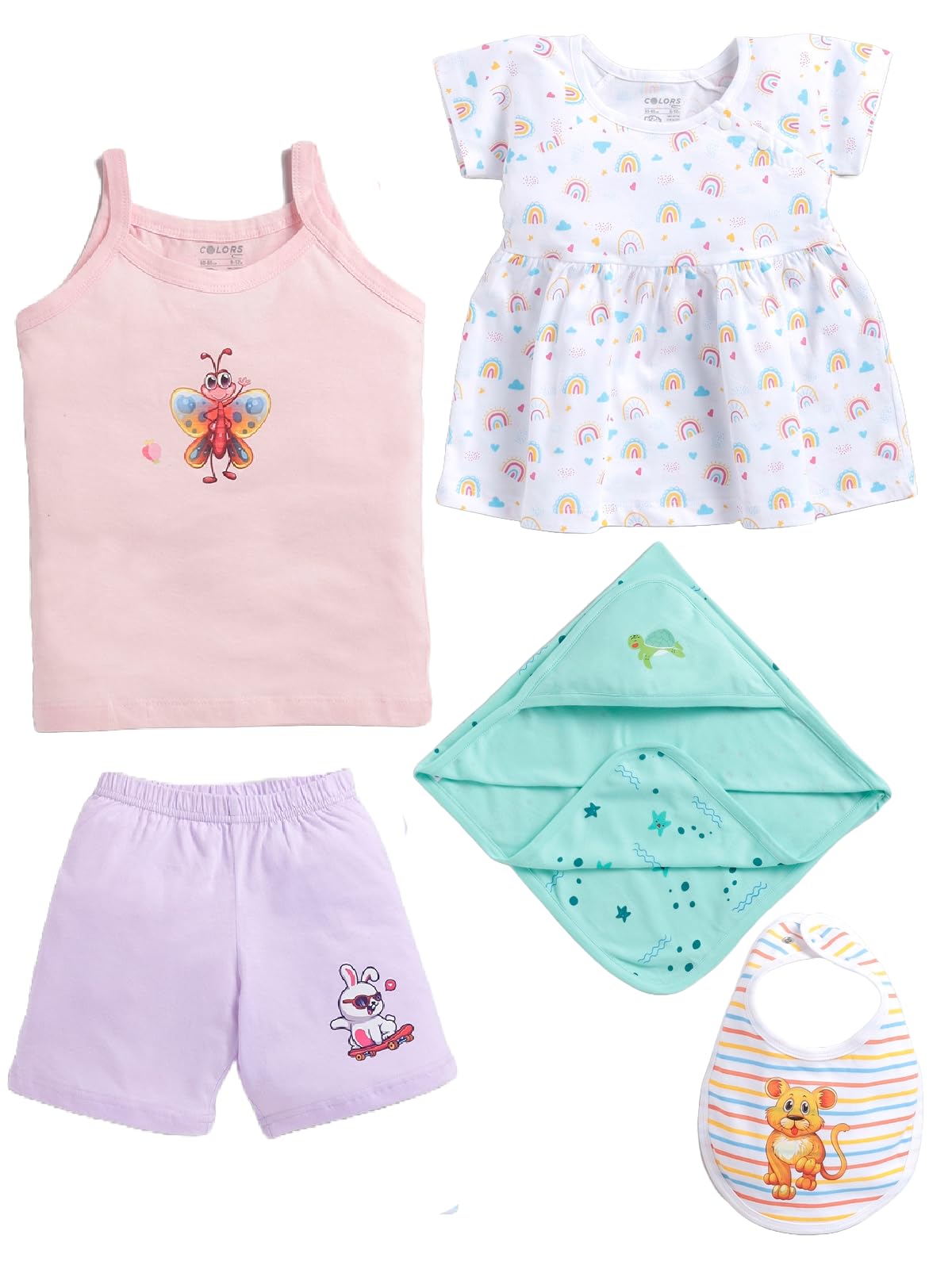 Colors by Rupa Baby Girl Perfect for Baby Shower Clothing Set, Gift Set, 100% Cotton|Ultra Soft|Breathable-image-24