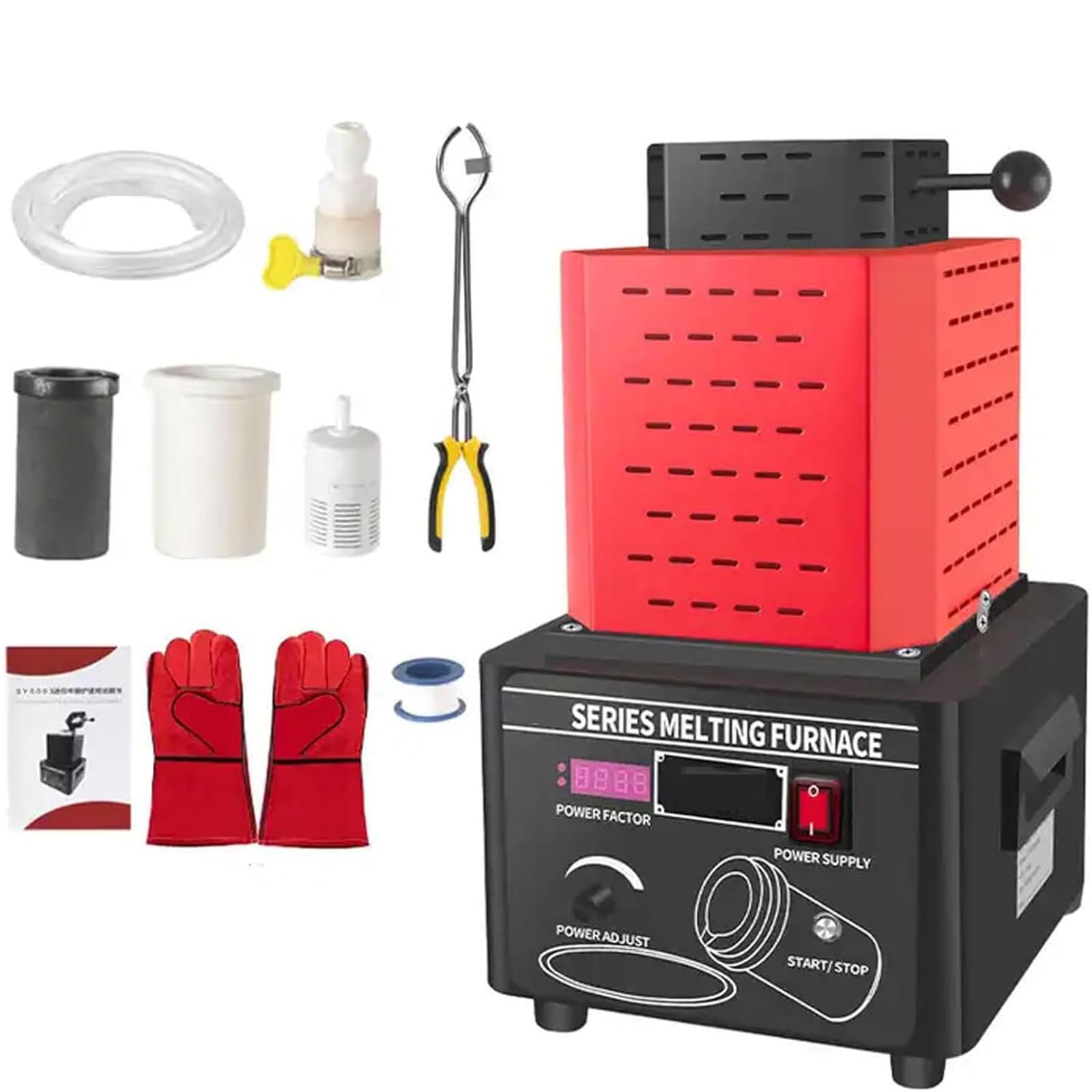 Four de Fusion électrique, 5000 W, 1600 ℃/2912 ℉, Four de Fusion numérique Automatique avec creuset en Graphite (3kg)