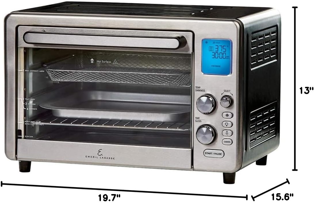 Air Fryer Family Sized Better Than Convection Ovens Replaces a Hot Air Fryer Oven, Toaster Oven, Rotisserie, Bake, Broil, Slow Cook, Pizza, Dehydrator & More