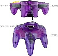 Vista 3 de ZeroStory Classic N64 Controller, Wired N64 Controller Upgraded Joystick for N64 Video Game Console (Transparent Green and Transparent Purple)