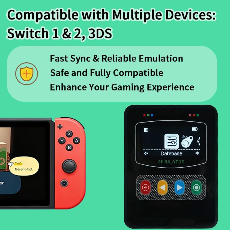 NFC Emulator Compatible with Switch 1 & 2 and NFC Enabled Devices - 1.7”OLED Screen Simple Operation | NFC Tags Tool - Stores 3000+ NFC Data Entries | Unlimited Rewrites
