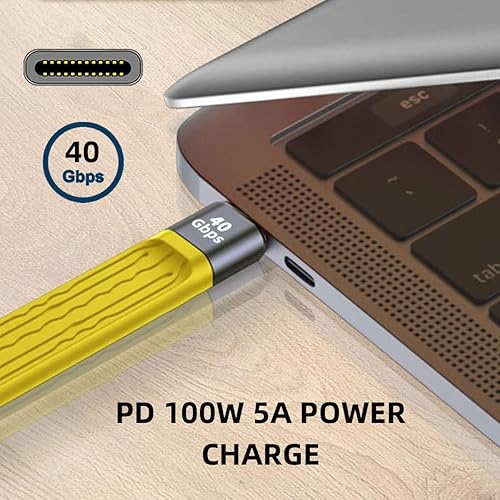 Miniatura 7 de CY Cable USB4 macho a hembra Cable de extensión 5.1 in USB4.0 delgado plano macho toF 40Gbps con carga de 100 W y 8K 60Hz